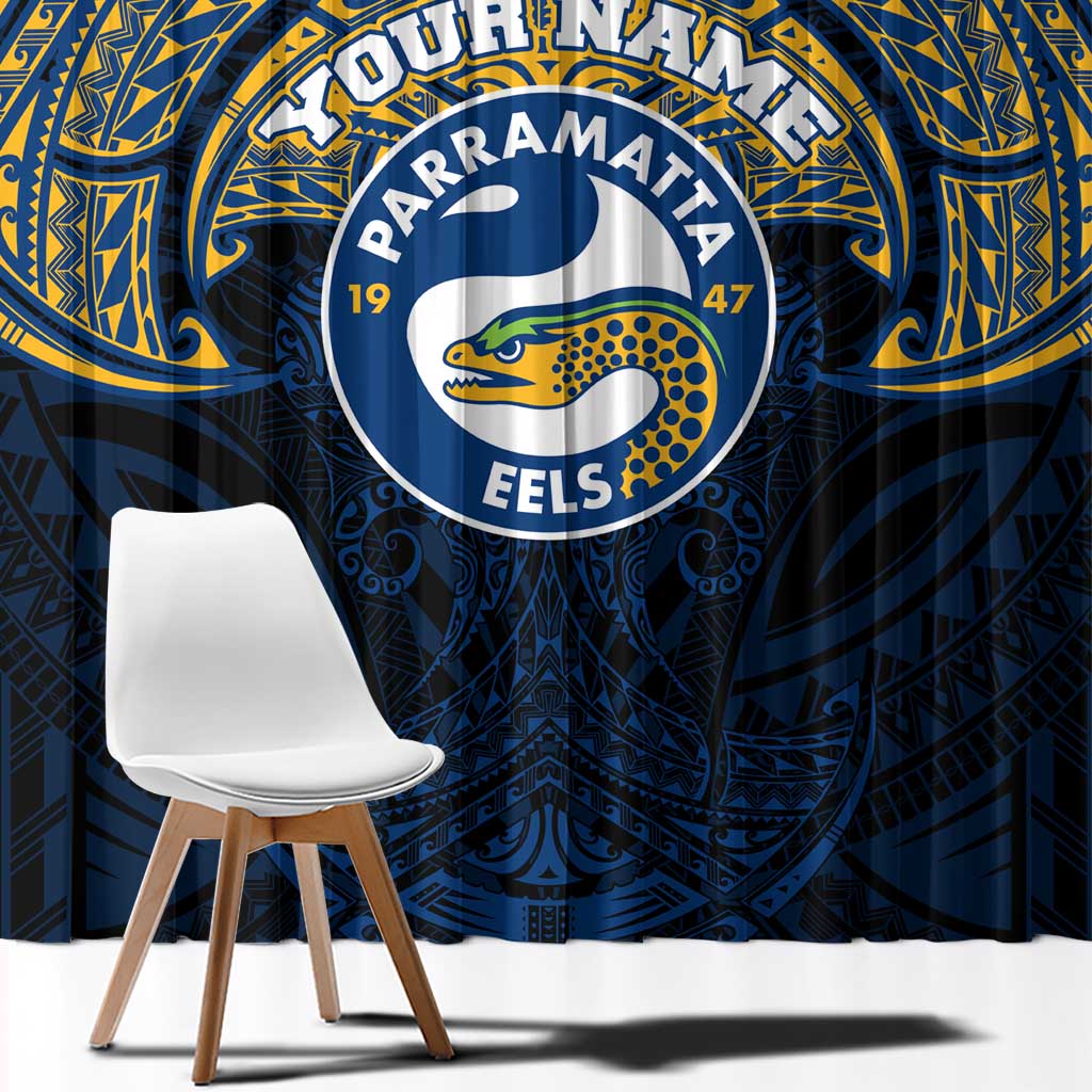 Personalized Parramatta Eels Window Curtain Polynesian Tribal Pattern Style