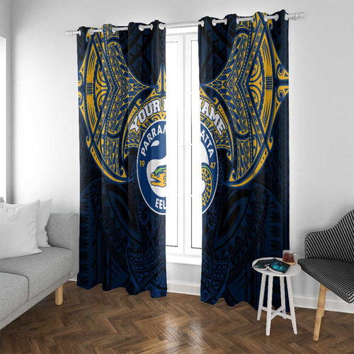 Personalized Parramatta Eels Window Curtain Polynesian Tribal Pattern Style