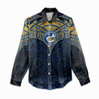 Personalized Parramatta Eels Women Casual Shirt Polynesian Tribal Pattern Style