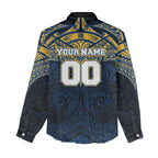 Personalized Parramatta Eels Women Casual Shirt Polynesian Tribal Pattern Style