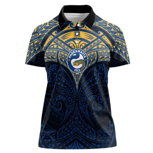 Personalized Parramatta Eels Women Polo Shirt Polynesian Tribal Pattern Style