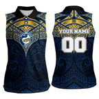 Personalized Parramatta Eels Women Sleeveless Polo Shirt Polynesian Tribal Pattern Style