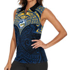 Personalized Parramatta Eels Women Sleeveless Polo Shirt Polynesian Tribal Pattern Style