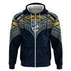 Personalized Parramatta Eels Zip Hoodie Polynesian Tribal Pattern Style