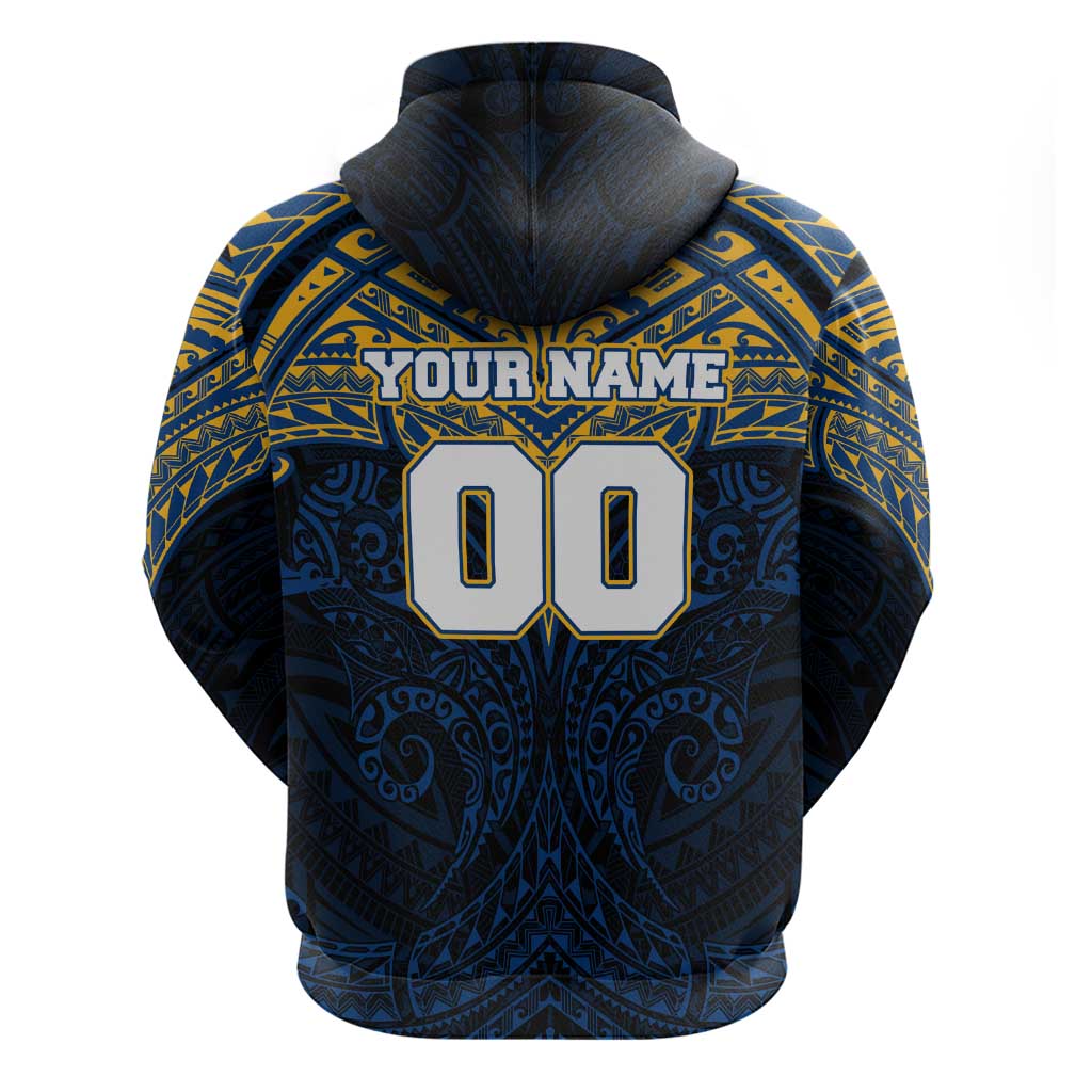 Personalized Parramatta Eels Zip Hoodie Polynesian Tribal Pattern Style