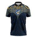 Personalized Parramatta Eels Zipper Polo Shirt Polynesian Tribal Pattern Style