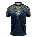 Personalized Parramatta Eels Zipper Polo Shirt Polynesian Tribal Pattern Style