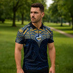 Personalized Parramatta Eels Zipper Polo Shirt Polynesian Tribal Pattern Style