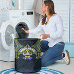 Personalized North Queensland Cowboys Laundry Basket Polynesian Tribal Pattern Style