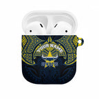 Personalized North Queensland Cowboys AirPods Case Polynesian Tribal Pattern Style