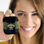 Personalized North Queensland Cowboys AirPods Case Polynesian Tribal Pattern Style
