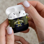 Personalized North Queensland Cowboys AirPods Case Polynesian Tribal Pattern Style