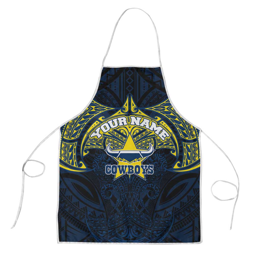 Personalized North Queensland Cowboys Apron Polynesian Tribal Pattern Style