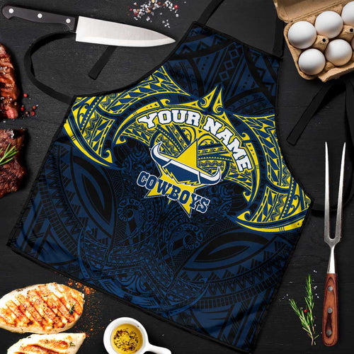 Personalized North Queensland Cowboys Apron Polynesian Tribal Pattern Style