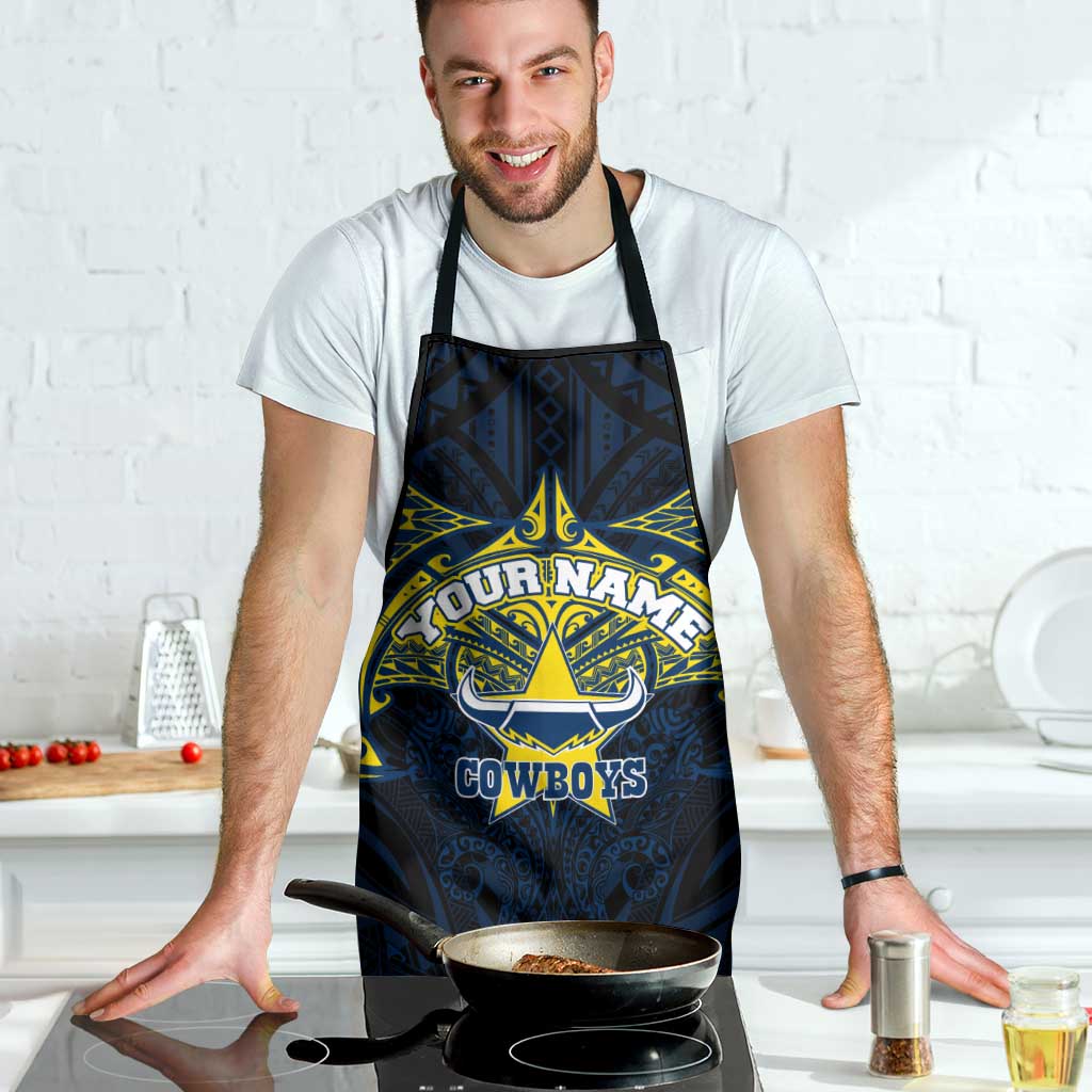Personalized North Queensland Cowboys Apron Polynesian Tribal Pattern Style