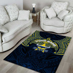 Personalized North Queensland Cowboys Area Rug Polynesian Tribal Pattern Style
