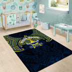 Personalized North Queensland Cowboys Area Rug Polynesian Tribal Pattern Style
