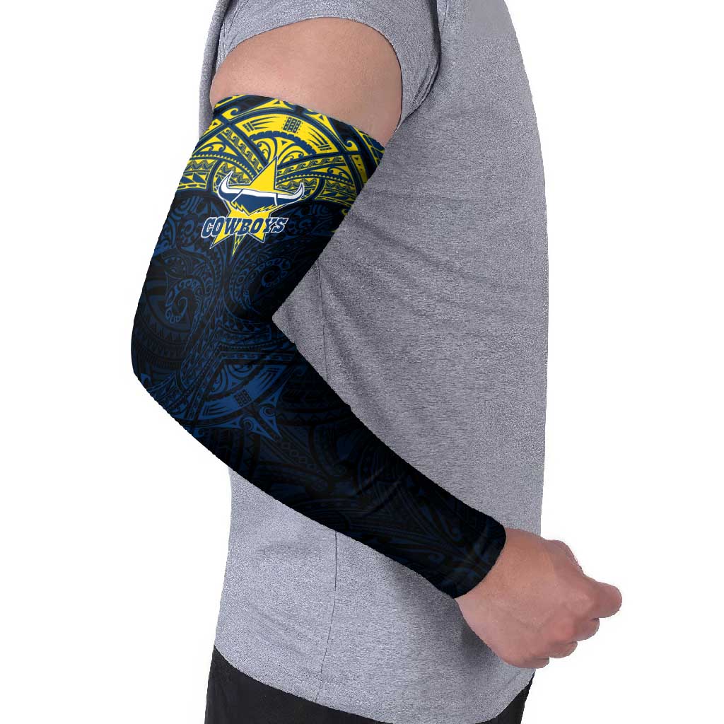 Personalized North Queensland Cowboys Arm Sleeves Polynesian Tribal Pattern Style