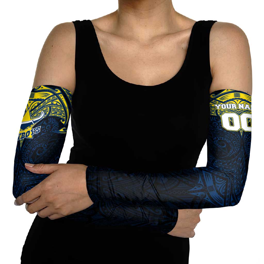 Personalized North Queensland Cowboys Arm Sleeves Polynesian Tribal Pattern Style