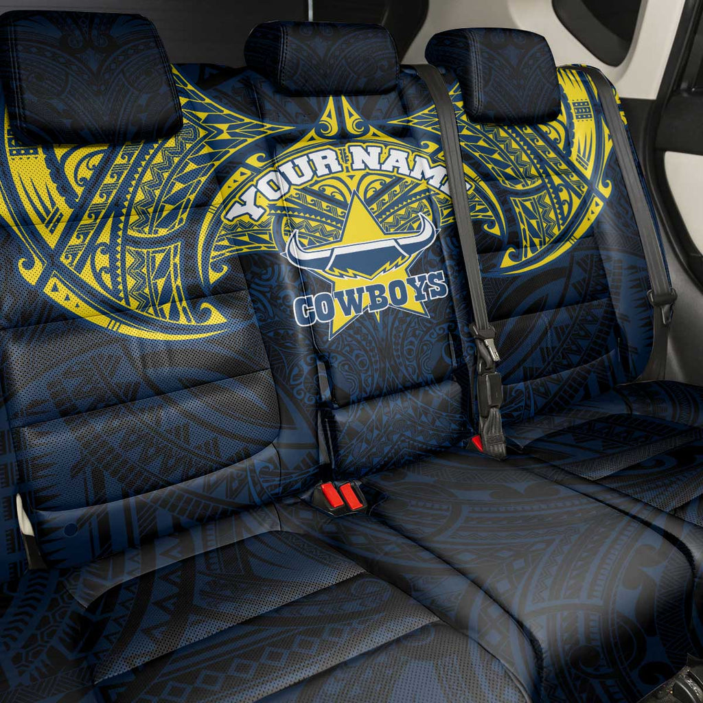 Personalized North Queensland Cowboys Back Car Seat Cover Polynesian Tribal Pattern Style