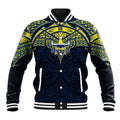 Personalized North Queensland Cowboys Baseball Jacket Polynesian Tribal Pattern Style