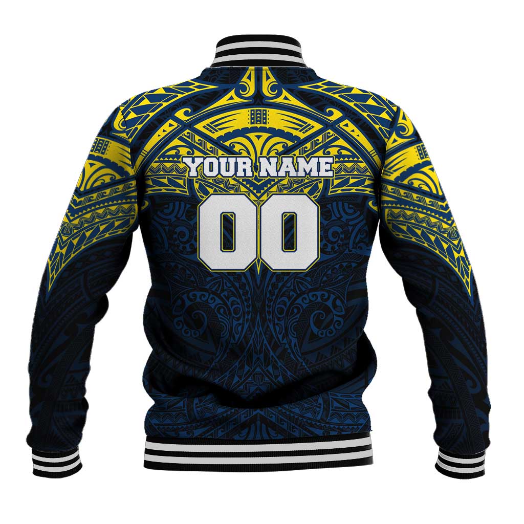 Personalized North Queensland Cowboys Baseball Jacket Polynesian Tribal Pattern Style