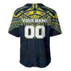 Personalized North Queensland Cowboys Baseball Jersey Polynesian Tribal Pattern Style