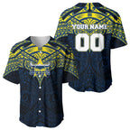 Personalized North Queensland Cowboys Baseball Jersey Polynesian Tribal Pattern Style