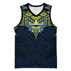 Personalized North Queensland Cowboys Basketball Jersey Polynesian Tribal Pattern Style