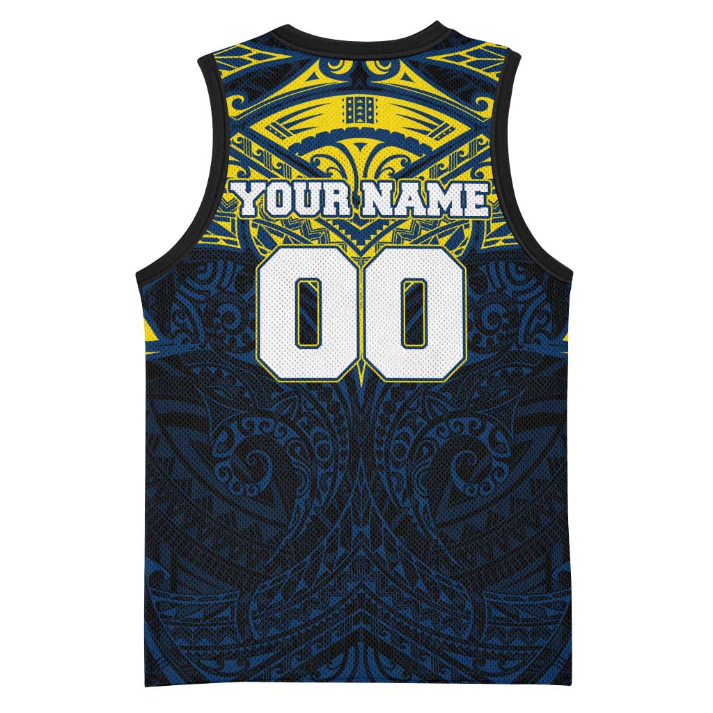 Personalized North Queensland Cowboys Basketball Jersey Polynesian Tribal Pattern Style