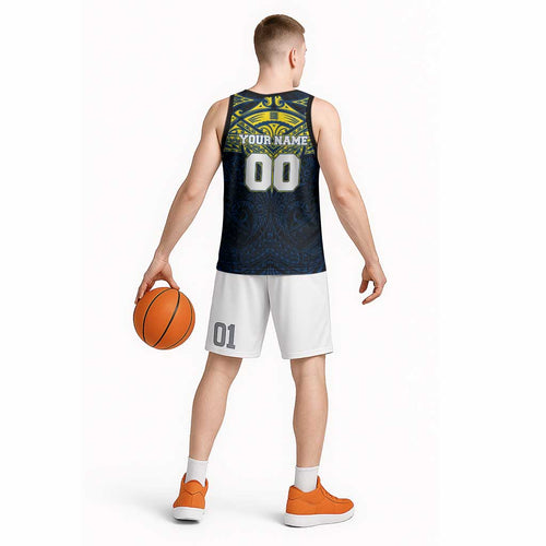 Personalized North Queensland Cowboys Basketball Jersey Polynesian Tribal Pattern Style