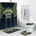 Personalized North Queensland Cowboys Bathroom Set Polynesian Tribal Pattern Style