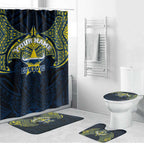 Personalized North Queensland Cowboys Bathroom Set Polynesian Tribal Pattern Style