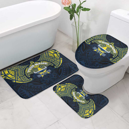 Personalized North Queensland Cowboys Bathroom Set Polynesian Tribal Pattern Style