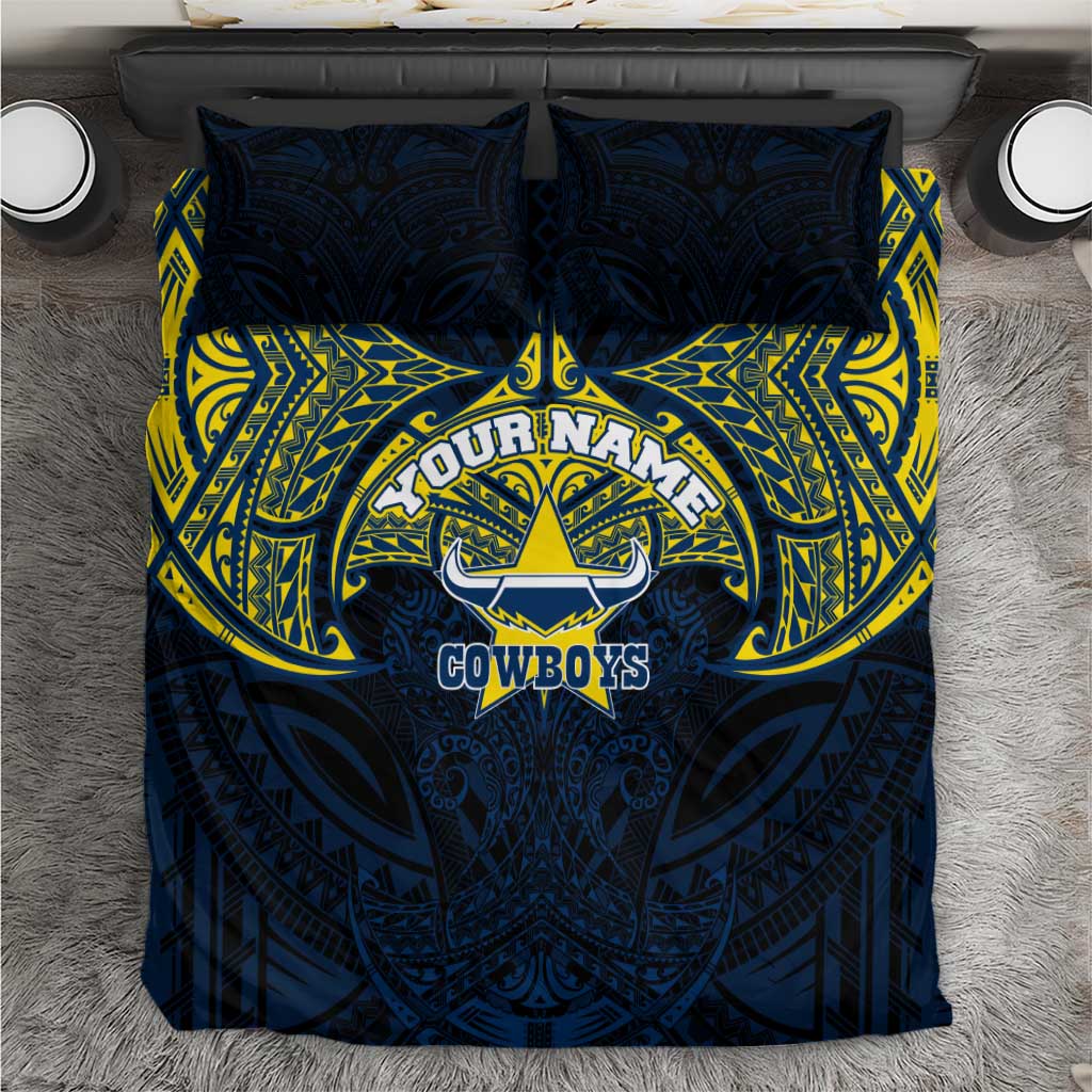 Personalized North Queensland Cowboys Bedding Set Polynesian Tribal Pattern Style