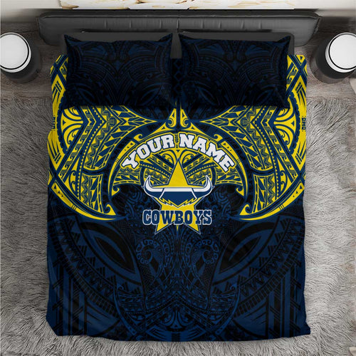 Personalized North Queensland Cowboys Bedding Set Polynesian Tribal Pattern Style