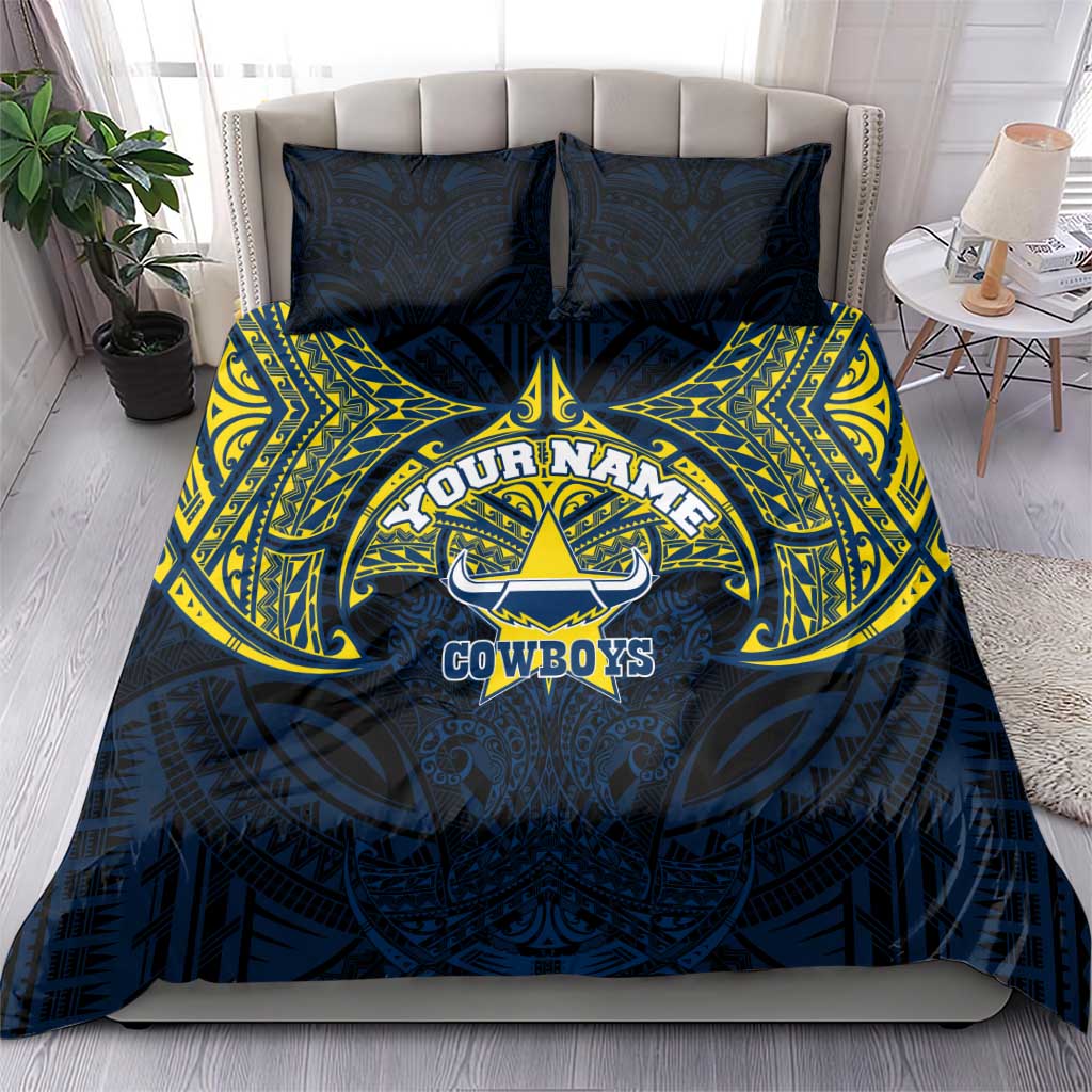 Personalized North Queensland Cowboys Bedding Set Polynesian Tribal Pattern Style