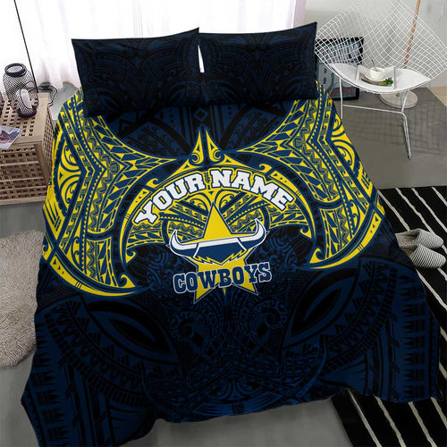 Personalized North Queensland Cowboys Bedding Set Polynesian Tribal Pattern Style