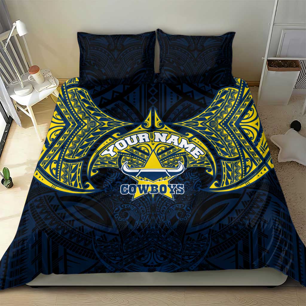 Personalized North Queensland Cowboys Bedding Set Polynesian Tribal Pattern Style