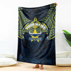 Personalized North Queensland Cowboys Blanket Polynesian Tribal Pattern Style