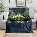 Personalized North Queensland Cowboys Blanket Polynesian Tribal Pattern Style