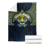 Personalized North Queensland Cowboys Blanket Polynesian Tribal Pattern Style
