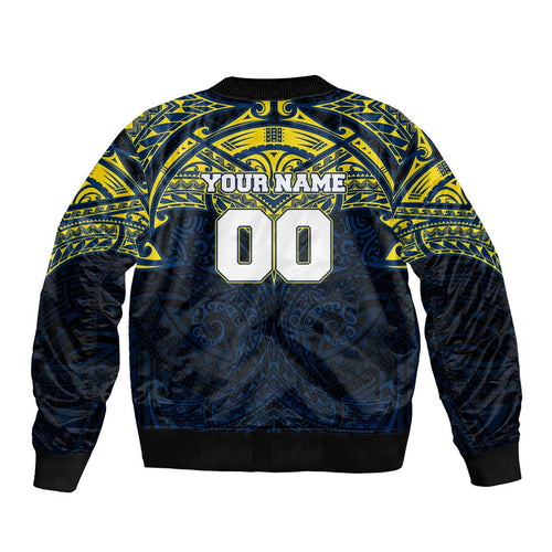 Personalized North Queensland Cowboys Bomber Jacket Polynesian Tribal Pattern Style