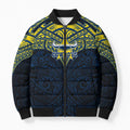 Personalized North Queensland Cowboys Bomber Puffer Jacket Polynesian Tribal Pattern Style