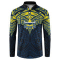 Personalized North Queensland Cowboys Button Sweatshirt Polynesian Tribal Pattern Style
