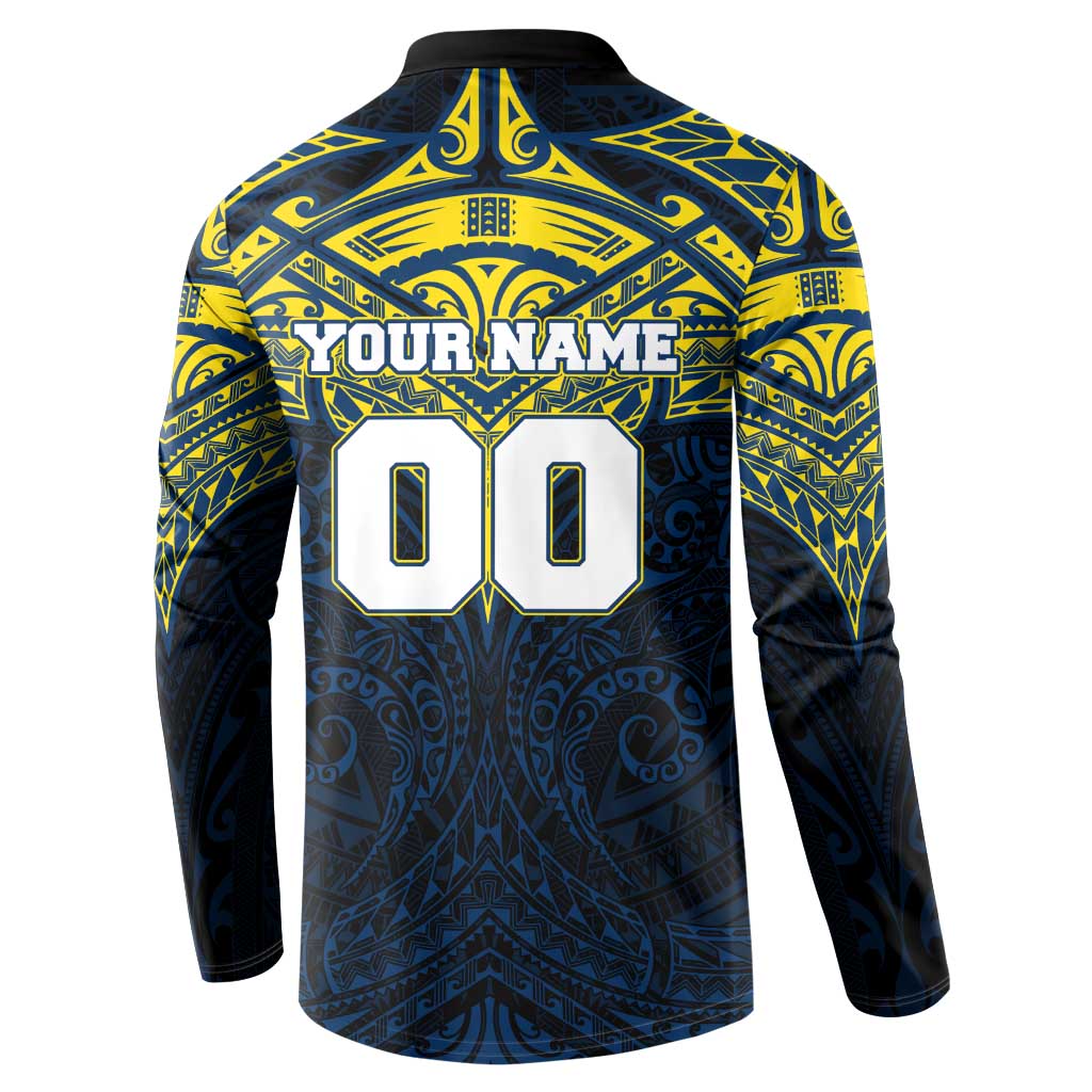 Personalized North Queensland Cowboys Button Sweatshirt Polynesian Tribal Pattern Style