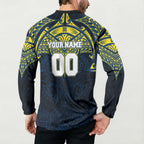 Personalized North Queensland Cowboys Button Sweatshirt Polynesian Tribal Pattern Style