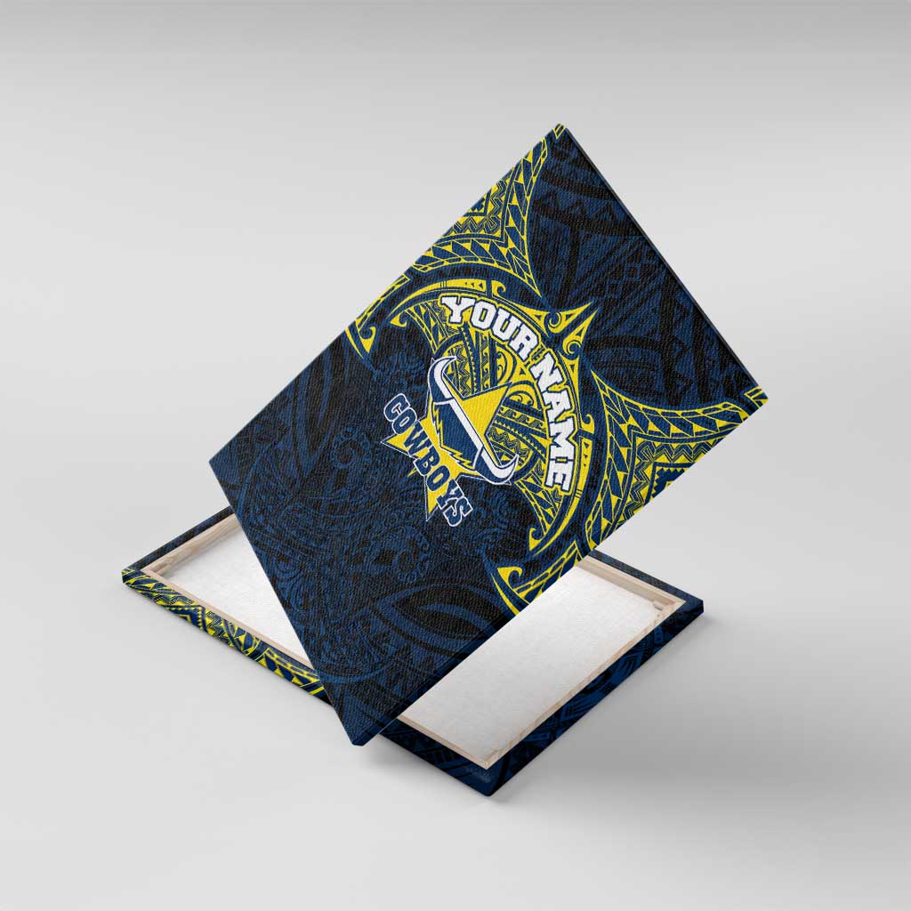 Personalized North Queensland Cowboys Canvas Wall Art Polynesian Tribal Pattern Style