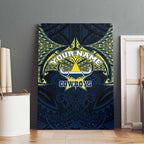 Personalized North Queensland Cowboys Canvas Wall Art Polynesian Tribal Pattern Style