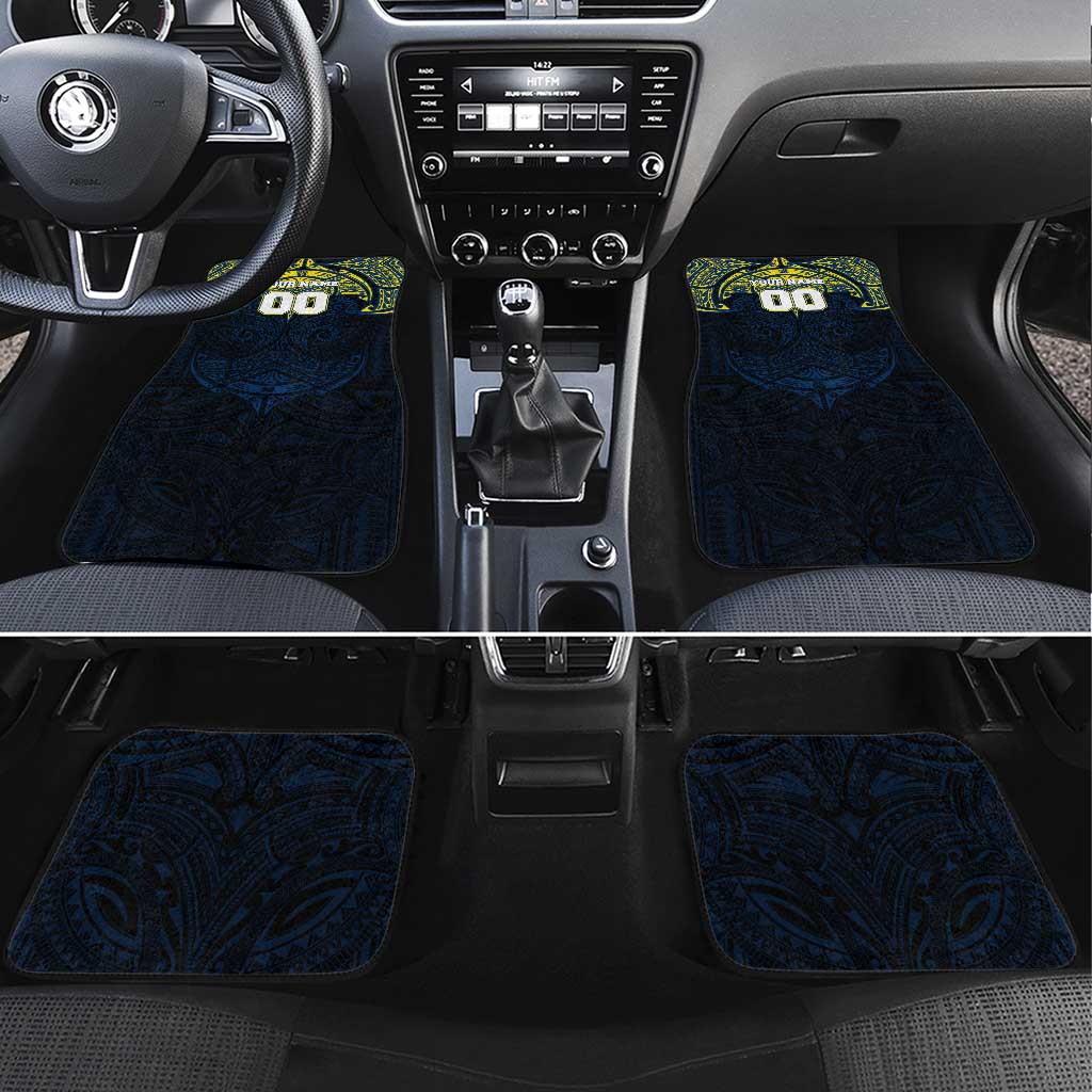Personalized North Queensland Cowboys Car Mats Polynesian Tribal Pattern Style
